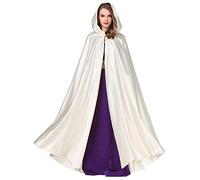 BEAUTELICATE Capa con Capucha Medieval Mujer Disfraz Abriga Larga para Novia Vampiro Princesa Bruja Halloween Navidad Fiesta Cosplay Fotografía （Marfil Claro）