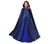 BEAUTELICATE Capa con Capucha Medieval Mujer Disfraz Abriga Larga para Novia Vampiro Princesa Bruja Halloween Navidad Fiesta Cosplay Fotografía （Azul Marino）