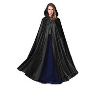 BEAUTELICATE Capa con Capucha Medieval Mujer Disfraz Abriga Larga para Novia Vampiro Princesa Bruja Halloween Navidad Fiesta Cosplay Fotografía （Negro）