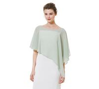 BEAUTELICATE Capa Gasa Fiesta para Mujer Boda Vestidos de Novia Noche Chales Verano Bikini Elegante Suave Ligero (Verde Salvia)