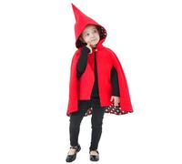 BEAUTELICATE Capa infantil con Capucha para Niños y Niñas Algodón Estampado Forro para Carnaval Halloween Navidad 2-12 Años (Rojo,60cm)