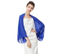 BEAUTELICATE Chal Cape Mujer Fiesta Gasa Bufanda Estola Verano para Novia Bodas Invitada Elegante Ligero (Royal Blue)