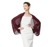 BEAUTELICATE Chal Cape Mujer Fiesta Gasa Bufanda Estola Verano para Novia Bodas Invitada Elegante Ligero (Cabernet)