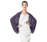 BEAUTELICATE Chal Cape Mujer Fiesta Gasa Bufanda Estola Verano para Novia Bodas Invitada Elegante Ligero (Dark Purple)