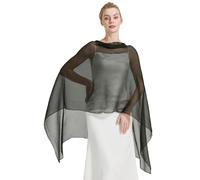 BEAUTELICATE Chal de Crepé Chiffon para Mujer Capa Gasa Fiesta Ligera para Novias Bodas y Vestidos de Noche-Verde Musgo
