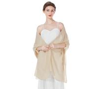 BEAUTELICATE Chal de Gasa Mujer Estola Capa Poncho Graduación para Novia Boda Fiesta Elegante Cerimonia Evento Noche (Champán,Plus Size)