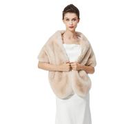 BEAUTELICATE Chal Estola de Pelo Mujer Boleros para Invierno Fiesta Novia Bodas（Champán-Actualización）