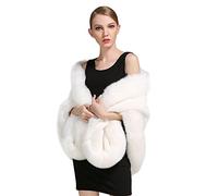 BEAUTELICATE Chal Estola de Pelo Mujer Invierno Boleros para Fiesta Novia Bodas Halloween Navidad (Marfil)