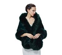 BEAUTELICATE Chal Estola de Pelo Mujer Invierno Boleros para Fiesta Novia Bodas Halloween Navidad (Verde Musgo)