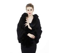 BEAUTELICATE Chal Invierno Mujer Chal de Piel Sintética de Conejo Capa de Abrigo Punto con Poncho Estola de Pelo Cardigan para Boda Fiesta