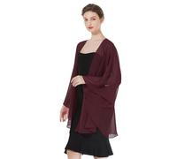 BEAUTELICATE Chal Mujer Fiesta Capa Gasa Con Sisas Verano Bufanda para Bodas Elegante Ligero (Cabernet)