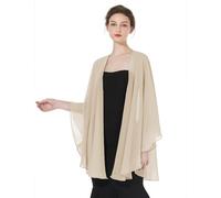 BEAUTELICATE Chal Mujer Fiesta Capa Gasa Con Sisas Verano Bufanda para Bodas Elegante Ligero (Champagne)