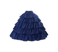 BEAUTELICATE Crinolina Enaguas Mujer Larga Vestidos de Verano Vintage Dresses 4 Aros con Volantes hasta Faldas con Cintura Elástica & Cordón de Nylon & Velcro(L-XL,Azul)