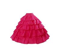 BEAUTELICATE Crinolina Enaguas Mujer Larga Vestidos de Verano Vintage Dresses 4 Aros con Volantes hasta Faldas con Cintura Elástica & Cordón de Nylon & Velcro(L-XL,Rosa)