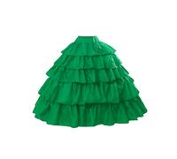 BEAUTELICATE Crinolina Enaguas Mujer Larga Vestidos de Verano Vintage Dresses 4 Aros con Volantes hasta Faldas con Cintura Elástica & Cordón de Nylon & Velcro(S-M,Verde)