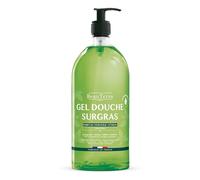 BeauTerra - Gel de ducha Surgras 1L Verbena Limón - Cuerpo, Cara y Cabello - Todo tipo de pieles, sin jabón, glicerina, aceite de oliva, fabricado en Francia