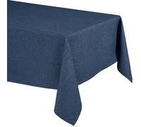 BEAUTEX Lina Mantel y camino de mesa en aspecto de lino elegante y natural, impermeable, fácil de limpiar, para comedor, salón, balcón y jardín (rectangular 135 x 180 cm, azul océano)