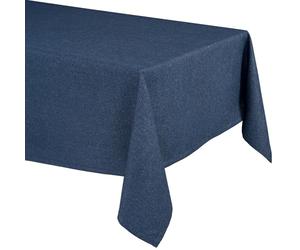 BEAUTEX Lina Mantel y camino de mesa en aspecto de lino elegante y natural, impermeable, fácil de limpiar, para comedor, salón, balcón y jardín (rectangular 135 x 180 cm, azul océano)