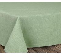 Beautex Mantel con aspecto de lino, no precisa planchado, varios tamaños, formas y colores a elegir, tejido, verde claro, redondo 160 cm