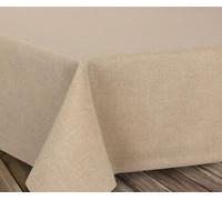 Beautex Mantel con aspecto de lino, no precisa planchado, varios tamaños, formas y colores a elegir, tejido, arena, redondo 160 cm