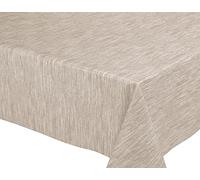 BEAUTEX Mantel de Hule Beige Georgina Mantel de jardín de Hule Lavable Cuadrado Oval Redondo, tamaño Seleccionable (Redondo 140 cm)