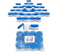 Beauticom 20 gramos/20 ml vacíos transparentes pequeños recipientes redondos de viaje con tapas para maquillaje en polvo, pigmentos de sombra de ojos, loción, cremas, bálsamo labial, brillo de labios