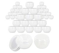 Beauticom 48 Pieces 20G/20ML High Quality White Frosted Container Jars with Inner Liner for Homemade Moisturizers, Lotions, Skin Care Products - BPA Free by Beauticom