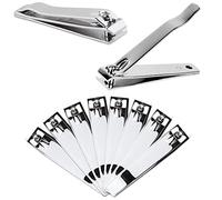 BeauticomBeauticom - Cortaúñas para uñas acrílicas y dedos de acero inoxidable y plata, , 12 Pieces, V-26 (recto)., 12 uds. por paquete, ]