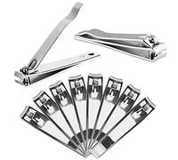 BeauticomBeauticom - Cortaúñas para uñas acrílicas y dedos de acero inoxidable y plata, , 12 Pieces, V-27 (curvado)., 12 uds. por paquete, ]