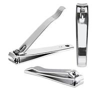 BeauticomBeauticom - Cortaúñas para uñas acrílicas y dedos de acero inoxidable y plata, , 3 Piezas, V-27 (curvado)., 3 uds. por paquete, ]