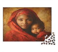 Beautiful African Mother and Her Baby,Rompecabezas para Adultos 1000pcs (75x50cm),Juegos De Desafío De