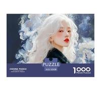 Beautiful Albino Woman 1000 Pcs Cartón Rompecabezas Cosmic Flower Girl Liberador De Estrés Juego Familiar Puzzle para Niños Pequeños 52x38cm/1000pcs