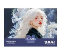 Beautiful Albino Woman 1000 Pcs Cartón Rompecabezas Cosmic Flower Girl Liberador De Estrés Juego Familiar Puzzle para Adultos Y Niños 70x50cm/1000pcs