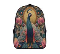 Beautiful And Colorful Gilded Pavo real Bolsa Unisex, Mochila Escolar Para Adolescentes Ultraligero 16 inch