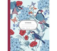 Beautiful Birds Composition Notebook: Wide Ruled Journal, 7.5" x 9.25", Soft Matte Cover for Bird Lovers, Kids, Teens, Students & Writers