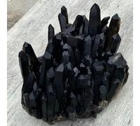Beautiful Black Crystal Cluster Restoration Ornaments (Size : 350-400g)