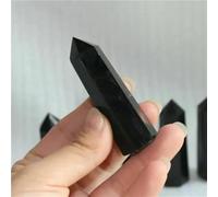 Beautiful Black Crystal dot Hexagonal Obsidian Crystal Column Ornaments Home Ornaments (Size : 7-8cm)