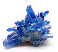 Beautiful Blue Aura Quartz Titanium Crystal Cluster Ornaments (Size : 300-350g)