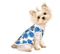 Beautiful blue roses Pet - Camiseta transpirable sin mangas M para perros y gatos pequeños, suave, cómoda y elegante