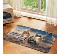 Beautiful Blue Sky and Sea - Alfombrilla de piel absorbente antideslizante para mascotas, 40 x 60 cm, de secado rápido, impermeable, lavable