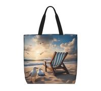 Beautiful Blue Sky and Sea - Bolsas de mano casuales para mujer, bolsas de hombro reutilizables, bolsas de compras multifunción de gran capacidad