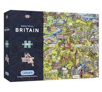 Gibsons Rompecabezas Beautiful Britain – 1000 piezas, iconos británicos, tablero 100% reciclado