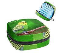 Beautiful Budgie at the Tree Period Pouch portátil, bolsa de almacenamiento de tampones para servilletas sanitarias, Varios colores, 4.7x6.6x6.6 in/12x17x17 cm