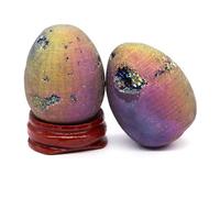 Beautiful Color electroplated Agate Crystal Ball Egg Witchcraft Home Decoration (Color : Color Plating Egg, Size : 5pcs)