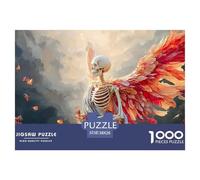 Beautiful Female Skeleton 1000 Stück Stabiler Karton Puzzle Red Female Skeloton Lebendige Bilder Kreatives Spiel Puzzles Als Geburtstagsgeschenke 38x26cm/1000pcs