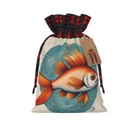Beautiful Fish - 1 bolsa de regalo de Navidad con cordón de 8.3 x 11.8 pulgadas, para regalar en fiestas de vacaciones