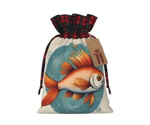 Beautiful Fish - 1 bolsa de regalo de Navidad con cordón de 8.3 x 11.8 pulgadas, para regalar en fiestas de vacaciones