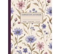 Beautiful Floral Illustration Composition Notebook | Tranquil College-Ruled Notebook: Serene Serenity Art | 110 Pages | 7.5" x 9.25" | Perfect for Students, Artists, and Dreamers
