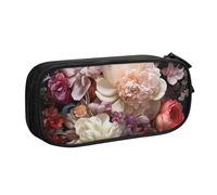 Beautiful Flowers 1 - Bolsa de papelería ligera con estampado de flores, para escuela, universidad, oficina, viajes, niños, niñas y adultos, Black, Talla única, Juego de mochila escolar