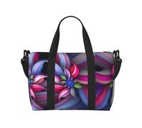 Beautiful Flowers - Bolsa de gimnasio grande de 16 pulgadas, ligera, bolsa de lona para viajes, deportes, bolsa de hospital para mamá, Black, Talla única